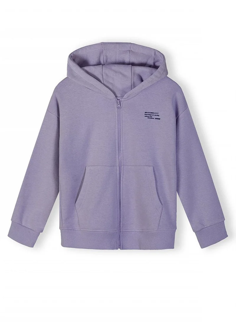 MINOTI Unisex kids hoodie purple navy cotton blend 3-15 years